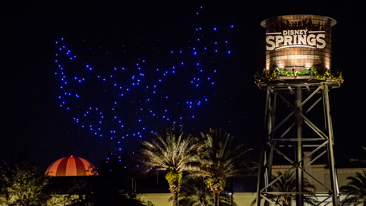 Behind the Scenes look at all new Starbright Holidays Drone Show in Disney Springs