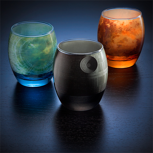 Star Wars Planetary Glassware Representing Planets from a Galaxy Far, Far Away