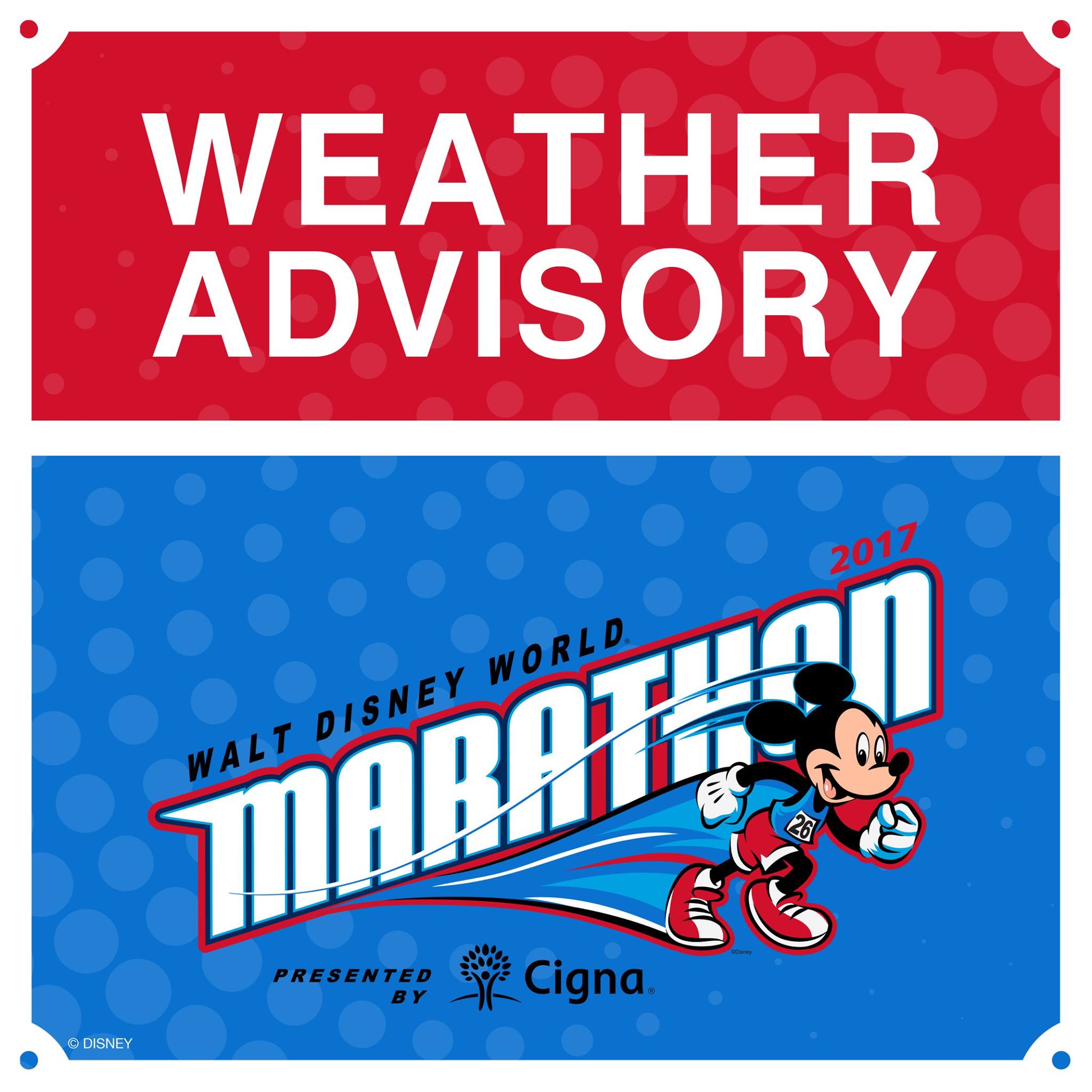 Weather advisory issued for Walt Disney World Marathon