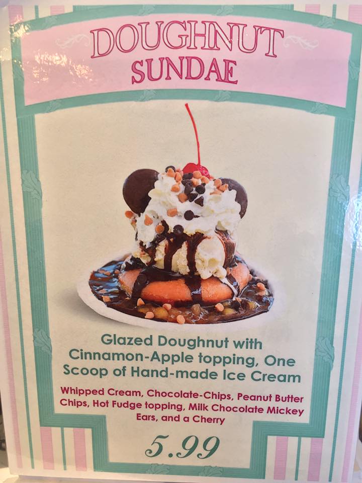 New Doughnut Sundae at Main Street Plaza Ice Cream Parlor