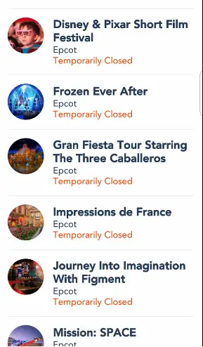 Power Outage at Epcot temporarily closes rides