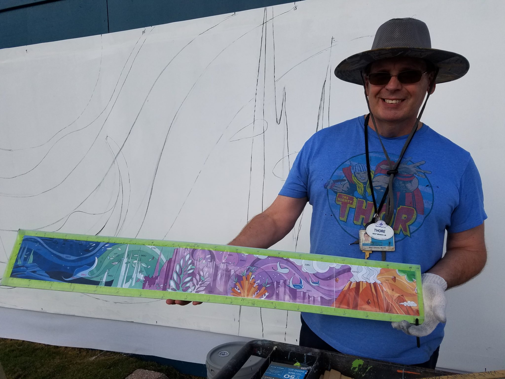 Disney Artist Thore Paints 108 Foot Mural During Epcot International Festival of the Arts