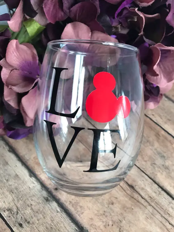 Cheers and Ears with A Charming Disney Love Wine Glass