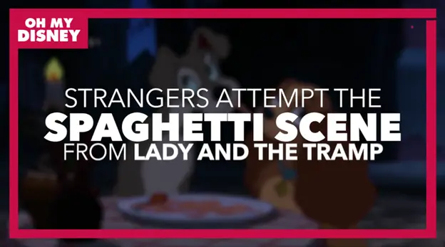 Watch as Strangers Recreate The Spaghetti Scene From “Lady And The Tramp”