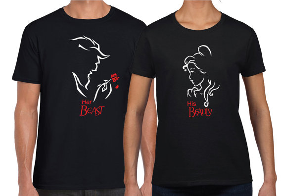 Enchanting Beauty and the Beast Matching Couples Shirts