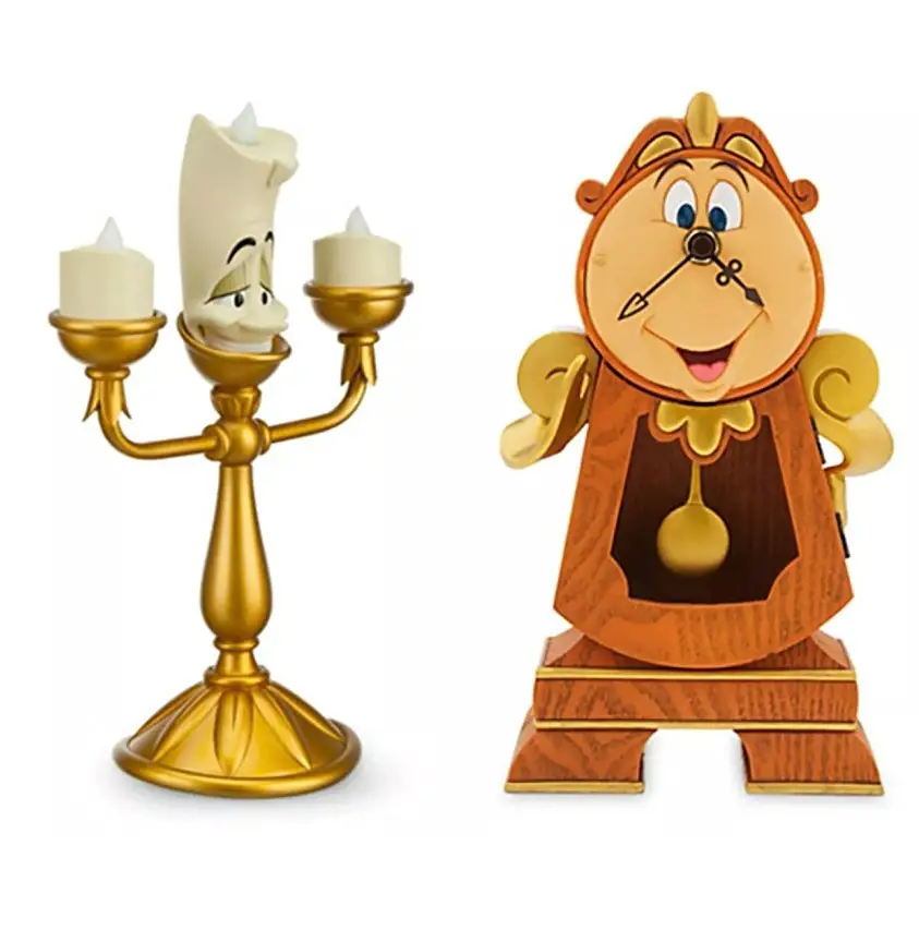 Lumiere And Cogsworth Figures From The Animated Beauty And The Beast Chip And Company