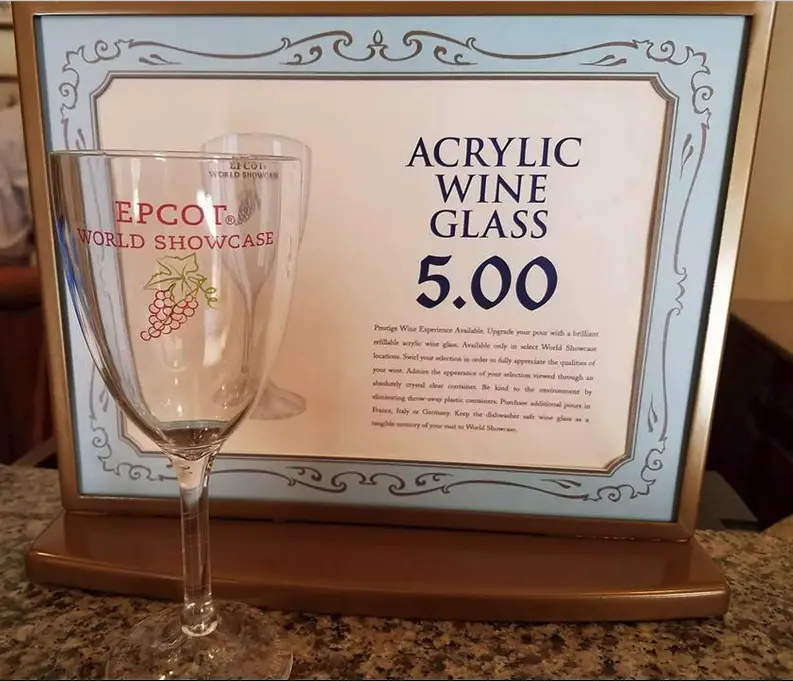 More Details Released on Epcot Souvenir Acrylic Refillable Wine Glass part of Wine Walk Tour