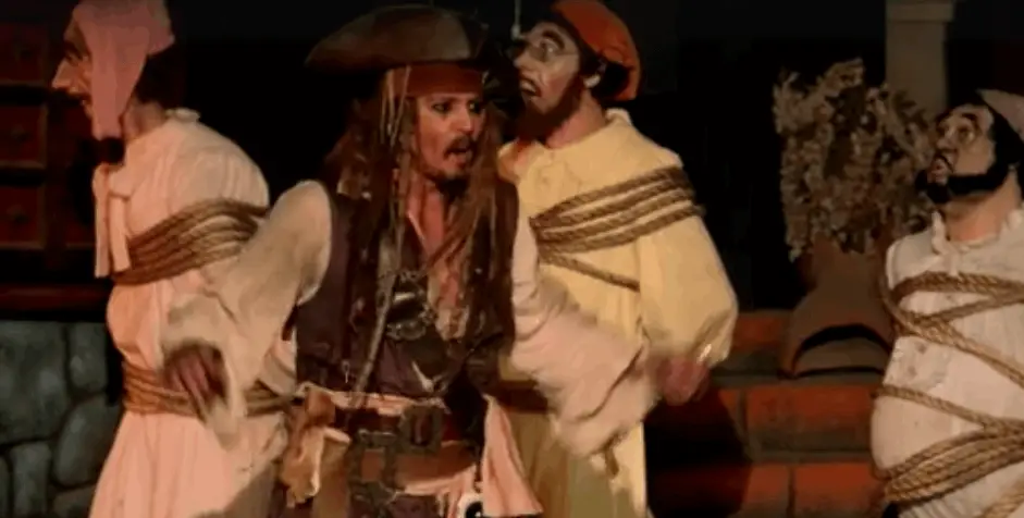 Behind the scenes look at Johnny Depp surprising fans as Captain Jack Sparrow at Disneyland!