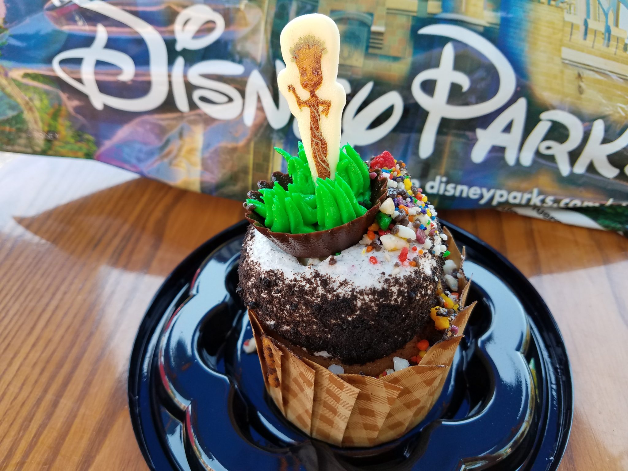 The Trolley Car Cafe Now Featuring Baby Groot Cookies ‘n Cream Cupcake