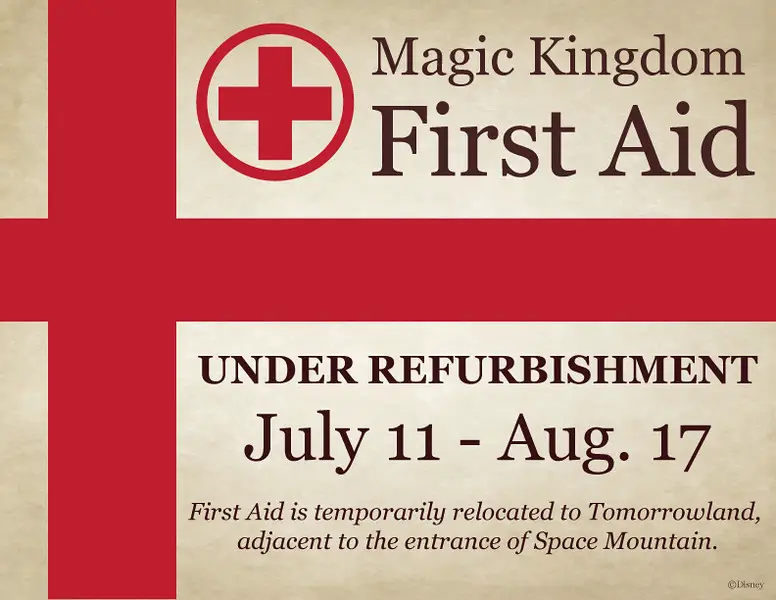 Magic Kingdom’s First Aid Location Will Begin Refurbishment July 11