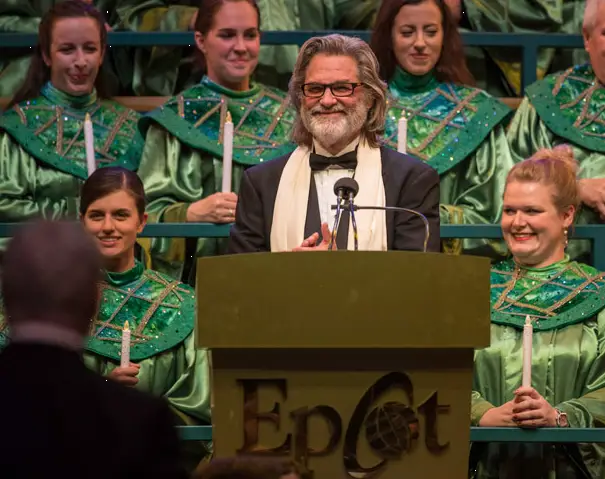Kurt Russell Talks the Holidays and Narrates Epcot’s Candlelight Processional