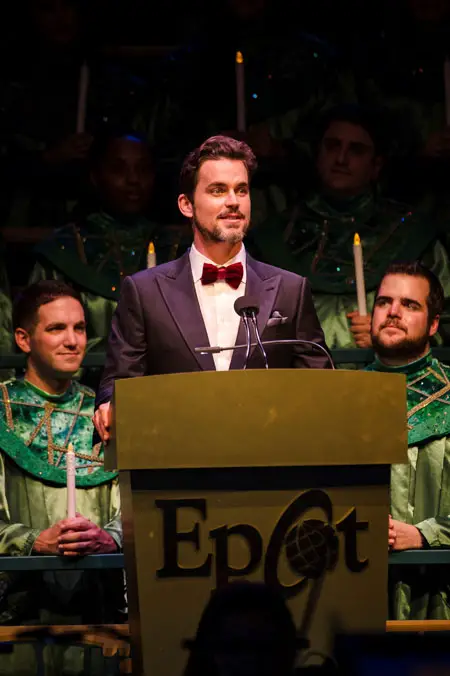 Matt Bomer Gets Festive at Epcot for the Candlelight Processional