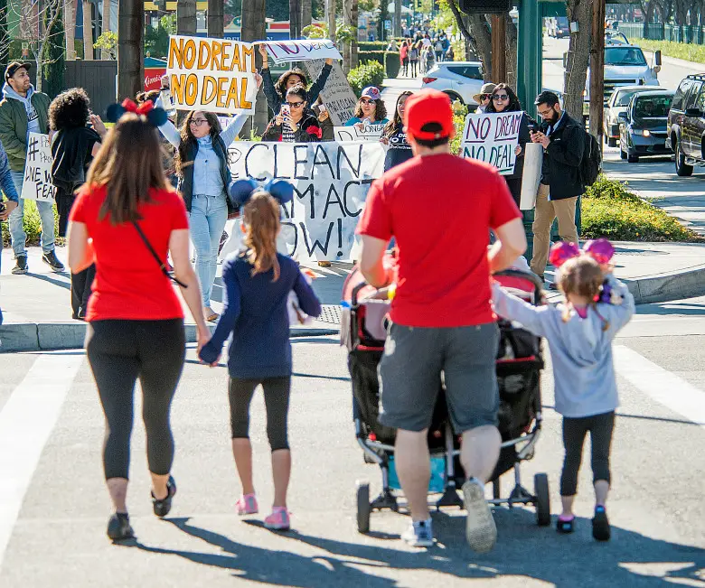 Protest Held for ‘Dreamers’ Blocks Entrance to Disneyland