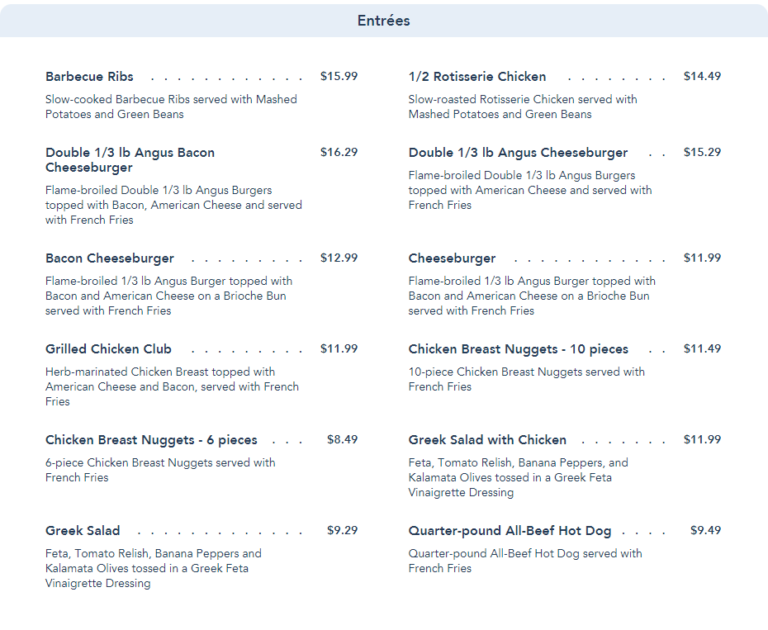 Lunch and Dinner Menu Changes At Cosmic Ray's Starlight Café In Magic ...