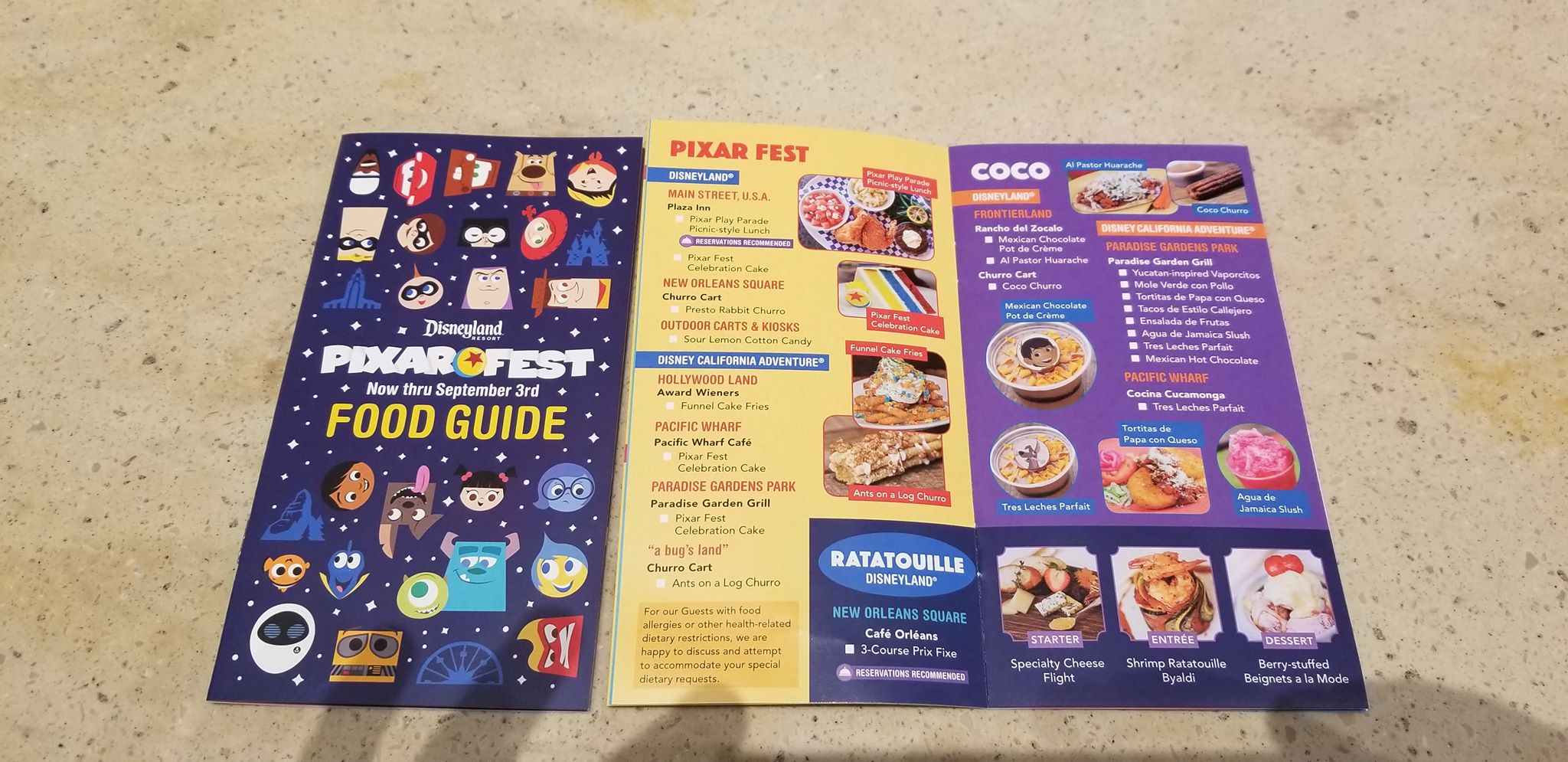 Pixar Fest Food Guide