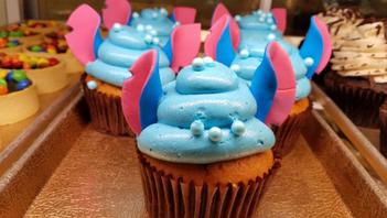 Eating The Stitch Cupcake at Disney's All-Star Sports Resort 