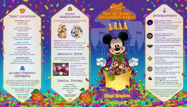 Take a Look at the 2018 Mickey's Not So Scary Halloween Party Guide Map