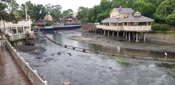 Rivers of America Drained as Part of Liberty Square Riverboat Refurbishment