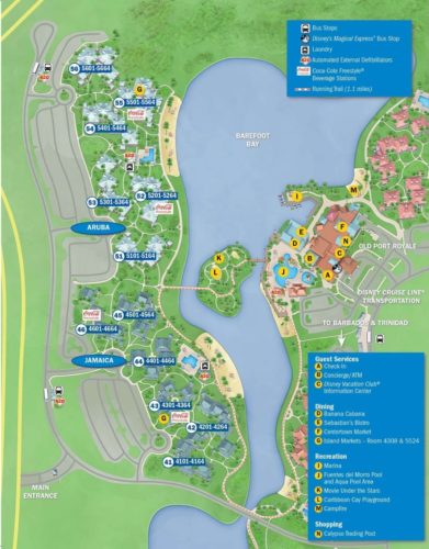 New Disney's Caribbean Beach Resort map