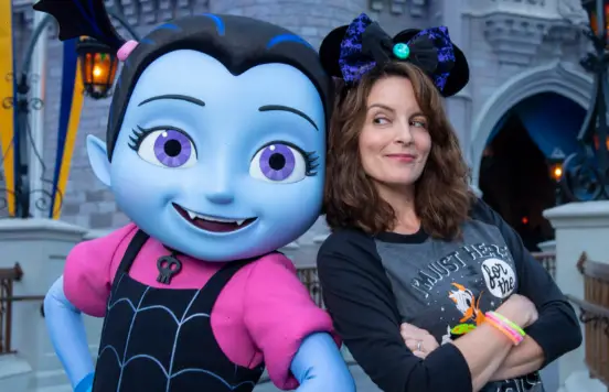 Tina Fey Gets Spooky with Vampirina at Disney World
