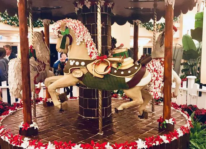 Disney’s Beach Club Resort Carousel Entirely Made of Gingerbread