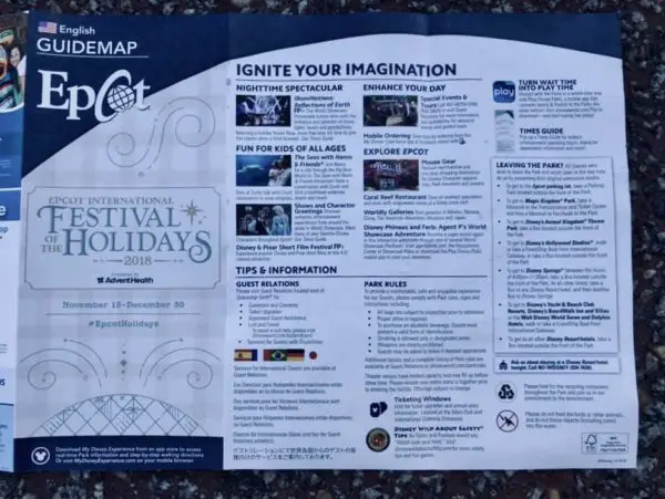 Festival of the Holiday's at Epcot Passport, Park Map, and Times Guide