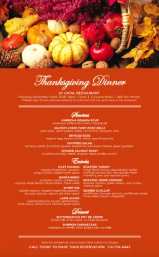 Thanksgiving Dinner at Catal Restaurant in Downtown Disney