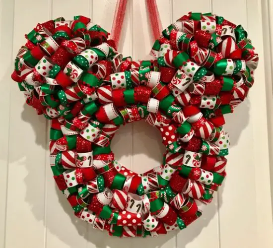 Mickey Shaped Christmas Wreath