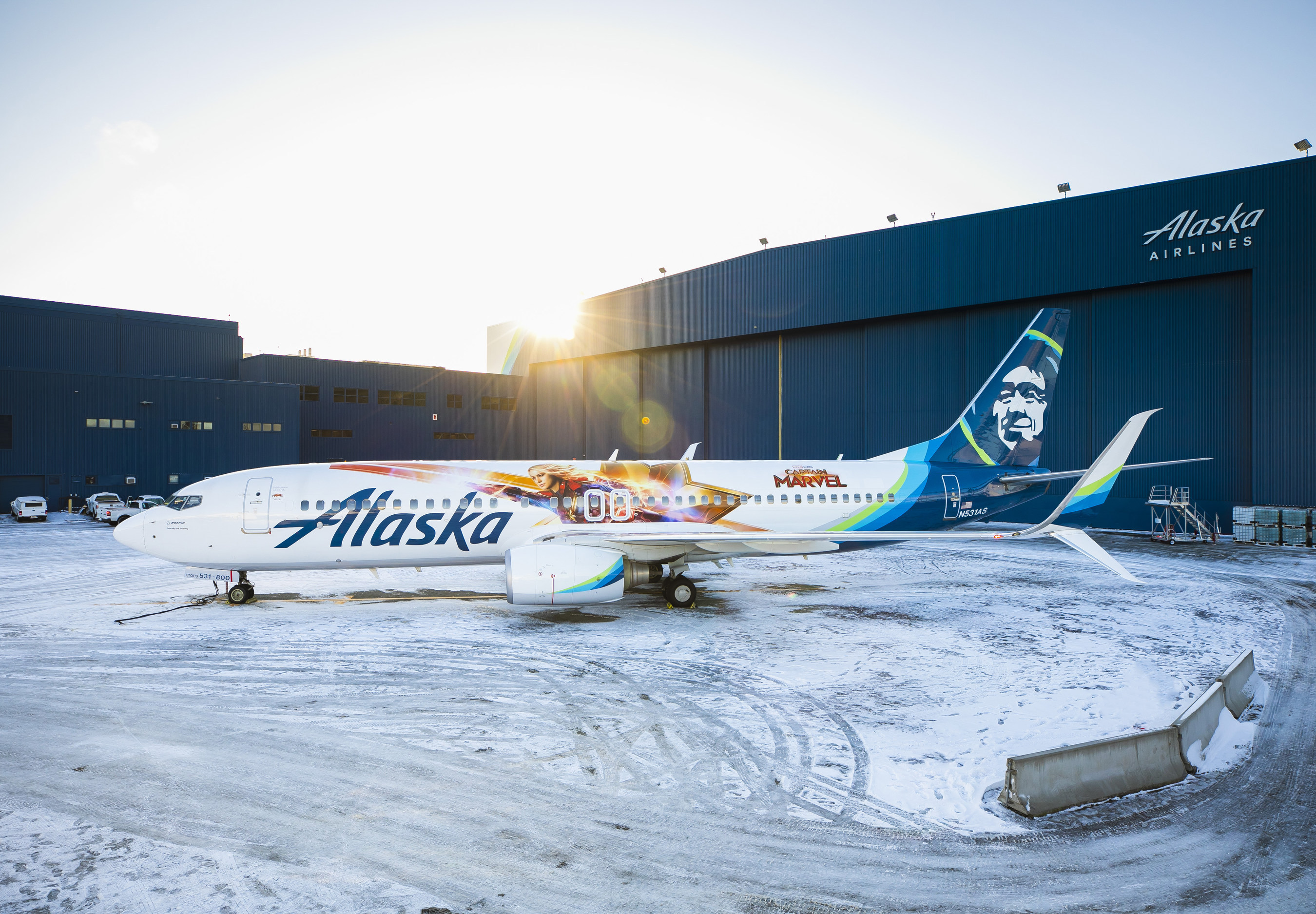 Captain Marvel Takes Flight With Alaska Airlines