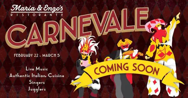 Maria & Enzo’s Offering Carnevale Festival Entertainment at Restaurant!