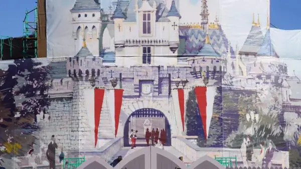 Sleeping Beauty's Castle Has Had a Beautiful Facade Erected During the Construction