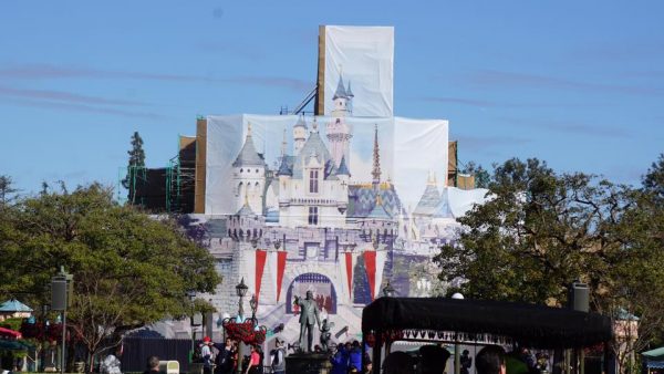 Sleeping Beauty's Castle Has Had a Beautiful Facade Erected During the Construction