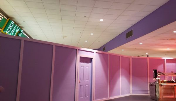 Purple Construction Walls in Cosmic Ray's Starlight Cafe