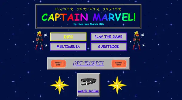 Captain Marvel Website