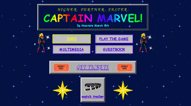 Captain Marvel Website Goes ’90s Retro