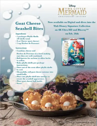 Disney Recipe Celebrates 30th Anniversary of "The Little Mermaid"