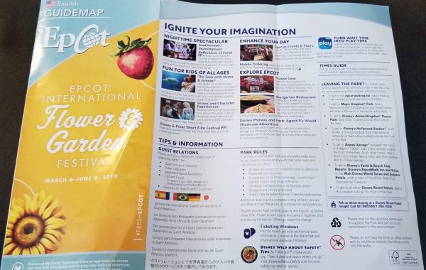 2019 EPCOT International Flower And Garden Festival Park Maps