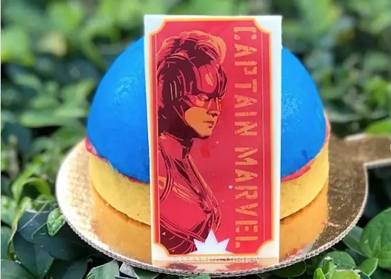 Captain Marvel Blue Raspberry Dome Dessert at Disney’s All-Star Movies Resort