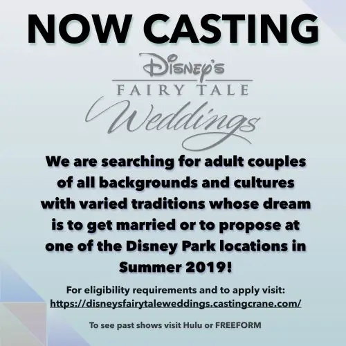 Disney’s Fairy Tale Weddings TV Show Now Casting