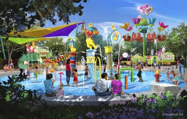 sesame street wet and play area