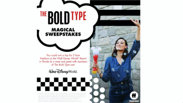 Enter ‘The Bold Type Magical Sweepstakes’ To Win a Walt Disney World Vacation!