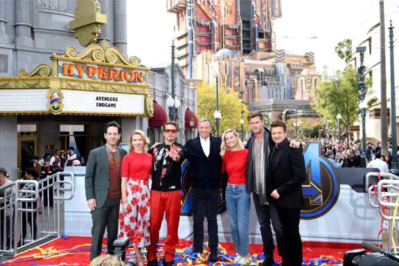 Robert Downey Jr., Scarlett Johansson, Paul Rudd, Chris Hemsworth, Jeremy Renner and Brie Larson kick off Avengers Unite in California Adventure