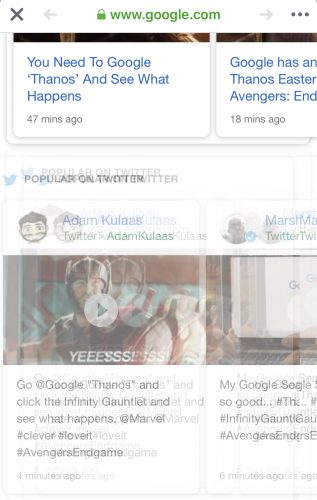 Google has fun Avengers Endgame Easter Egg you can try out.