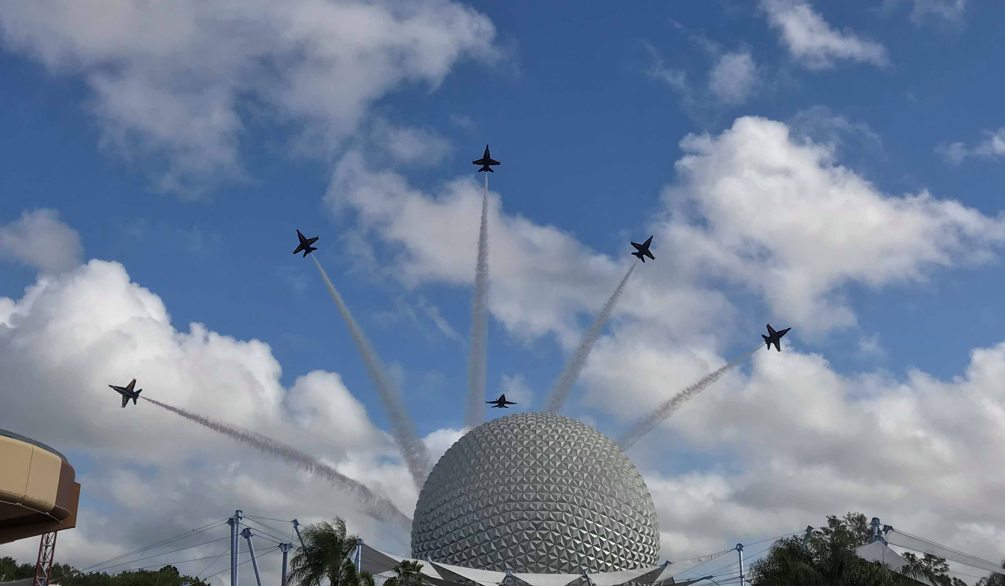 The Blue Angels Fly Over Epcot For Military Appreciation Day
