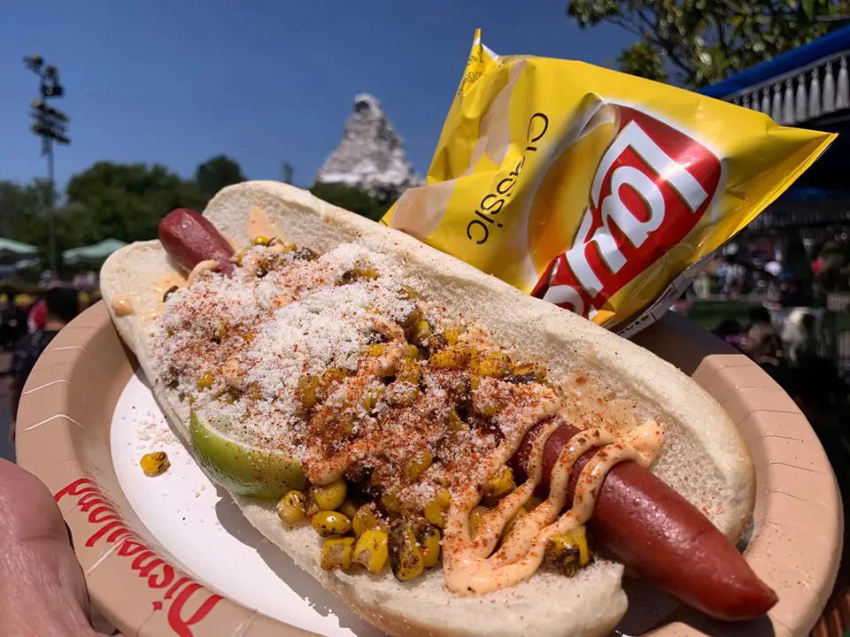Enjoy an Elote Hot Dog at Disneyland!