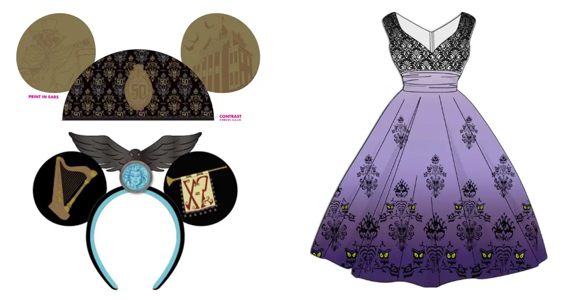 50th Anniversary Haunted Mansion Dress and Mouse Ears