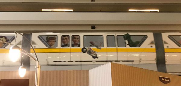 Toy Story 4 wrap on yellow monorail