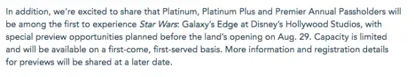 Disney World Annual Passholder Sneak Peek at Star Wars: Galaxy's Edge