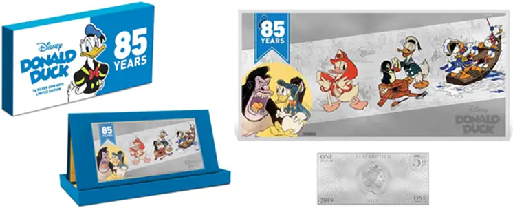 Donald Duck 85th Anniversary Coin Collection From New Zealand Mint
