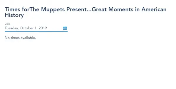 Great Moments in American History with the Muppets set to close this month